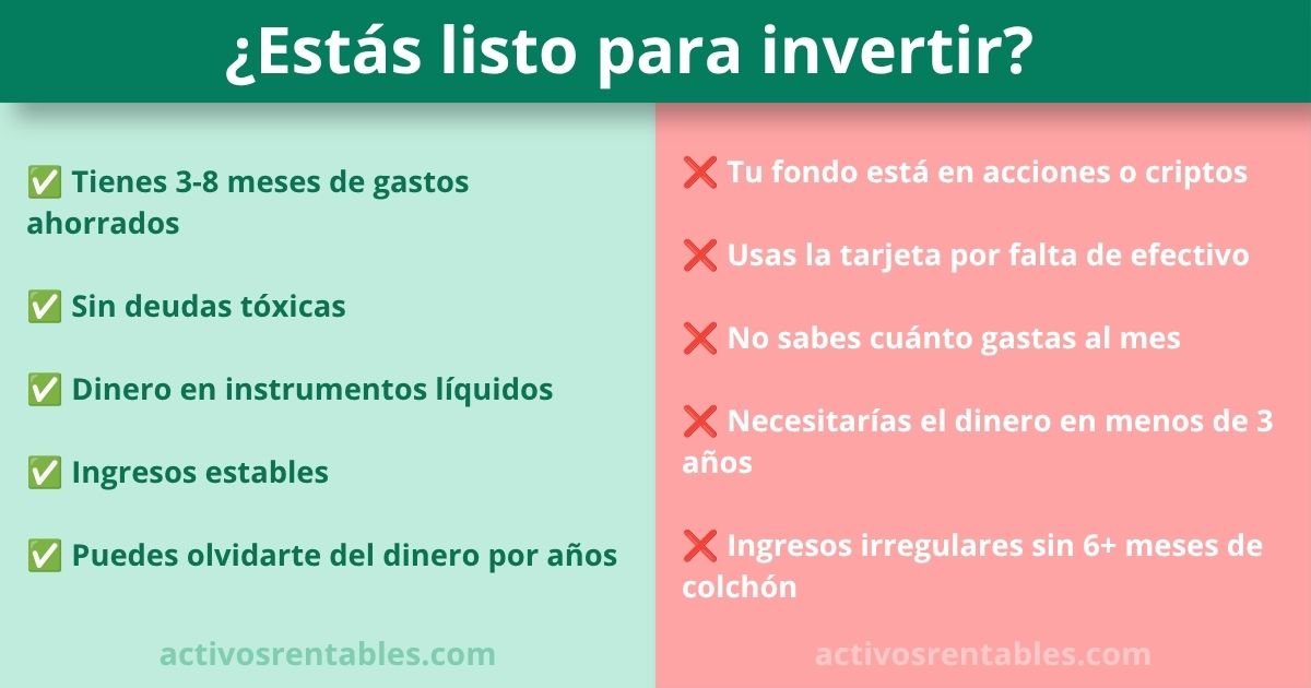Checklist de señales para saber si estás listo para invertir después de tu fondo de emergencia
