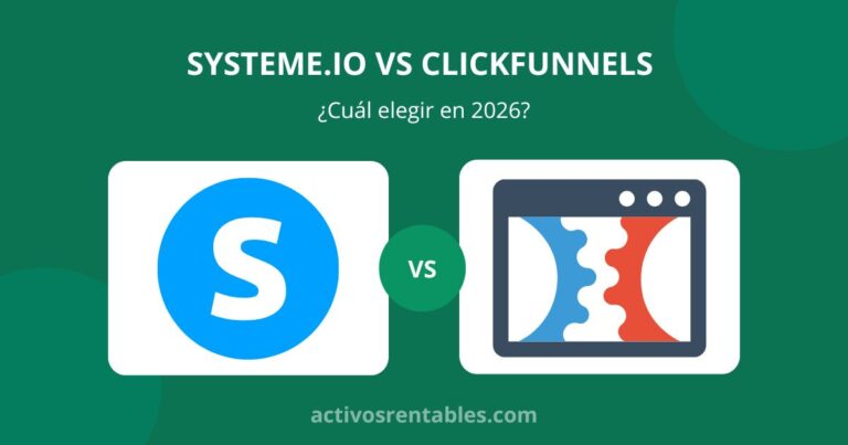Comparación visual entre los logos de Systeme.io y ClickFunnels, dos plataformas para crear embudos de ventas