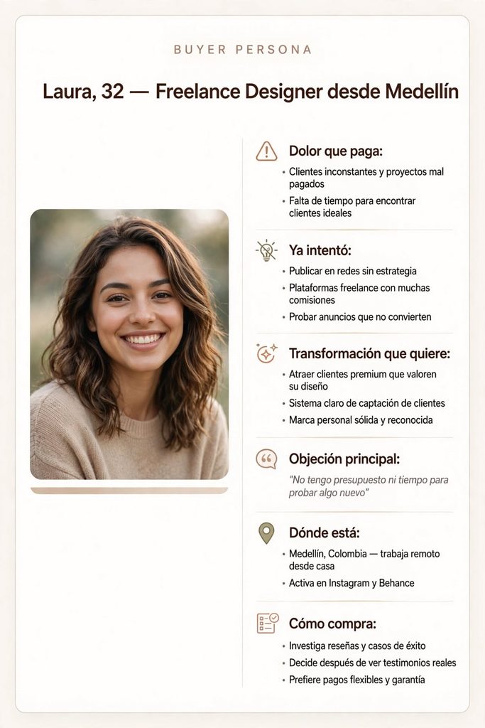 ejemplo real de buyer persona que compra para cómo definir tu cliente ideal