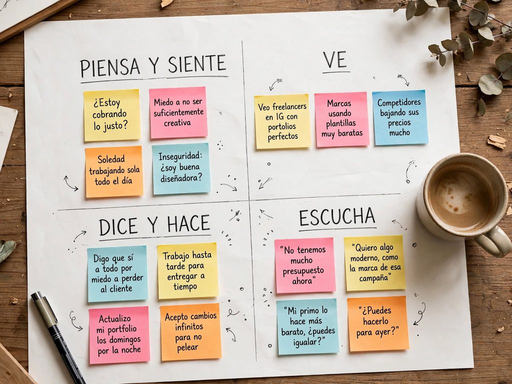 mapa de empatía ejemplo para saber cómo definir tu cliente ideal